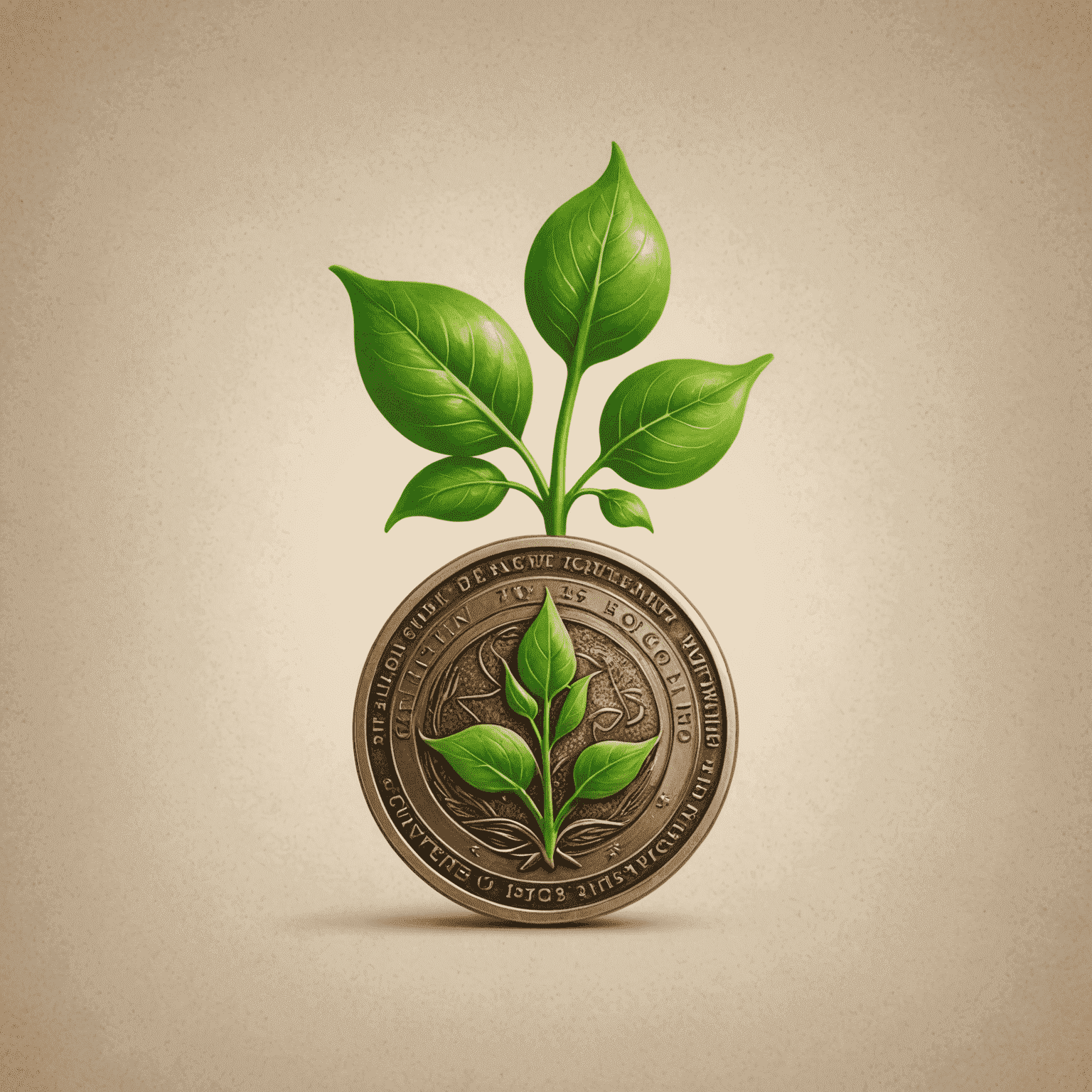 FinGrow logo - A stylized green sprout growing from a coin, symbolizing financial growth and education