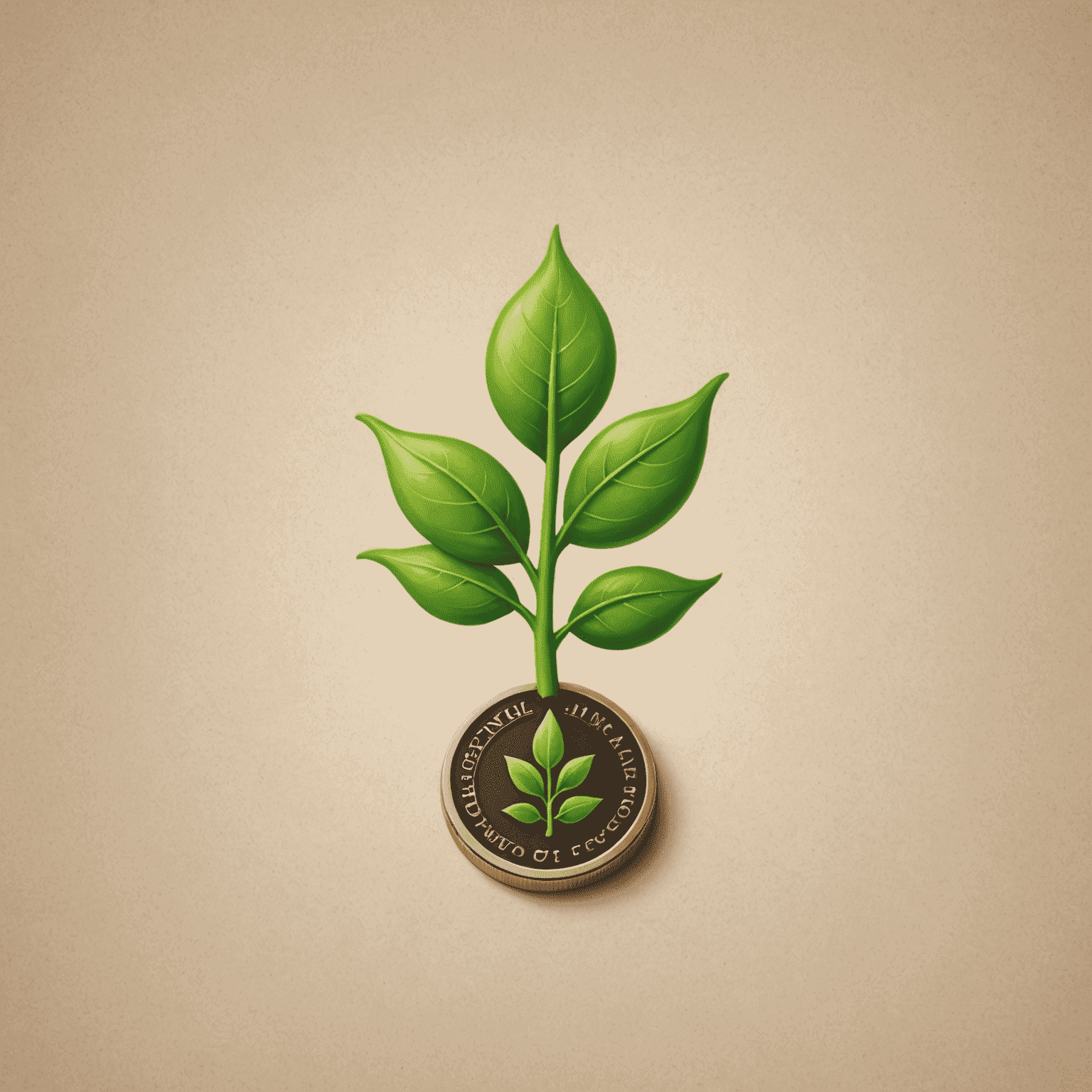 FinGrow logo - A stylized green sprout growing from a coin, symbolizing financial growth and education