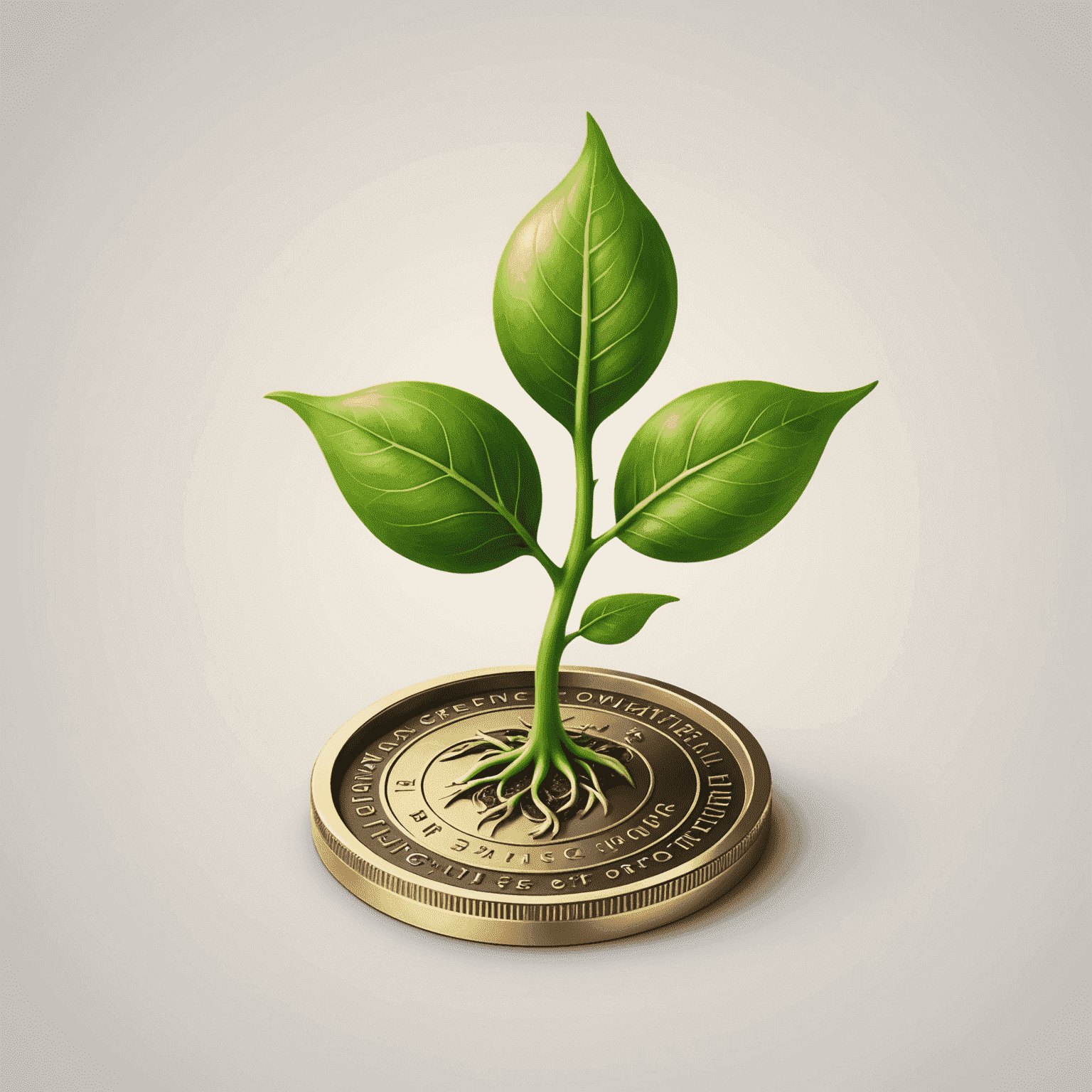 FinGrow logo - A stylized green sprout growing from a coin, symbolizing financial growth and education