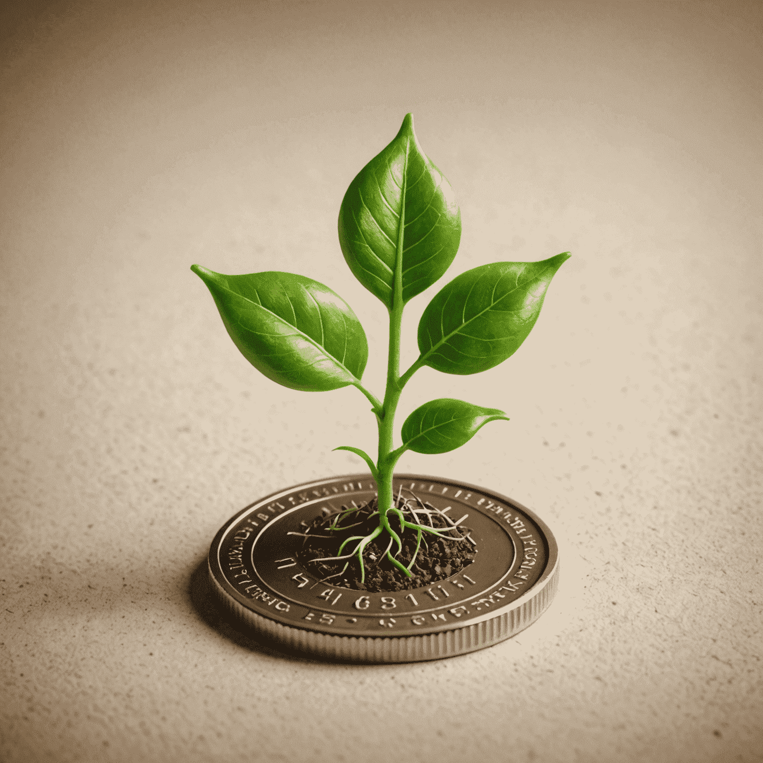 FinGrow logo - A stylized green sprout growing from a coin, symbolizing financial growth and education