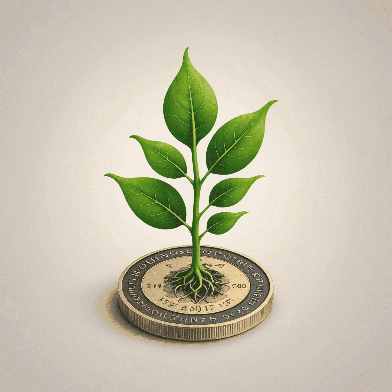 FinGrow logo - A stylized green sprout growing from a coin, symbolizing financial growth and education
