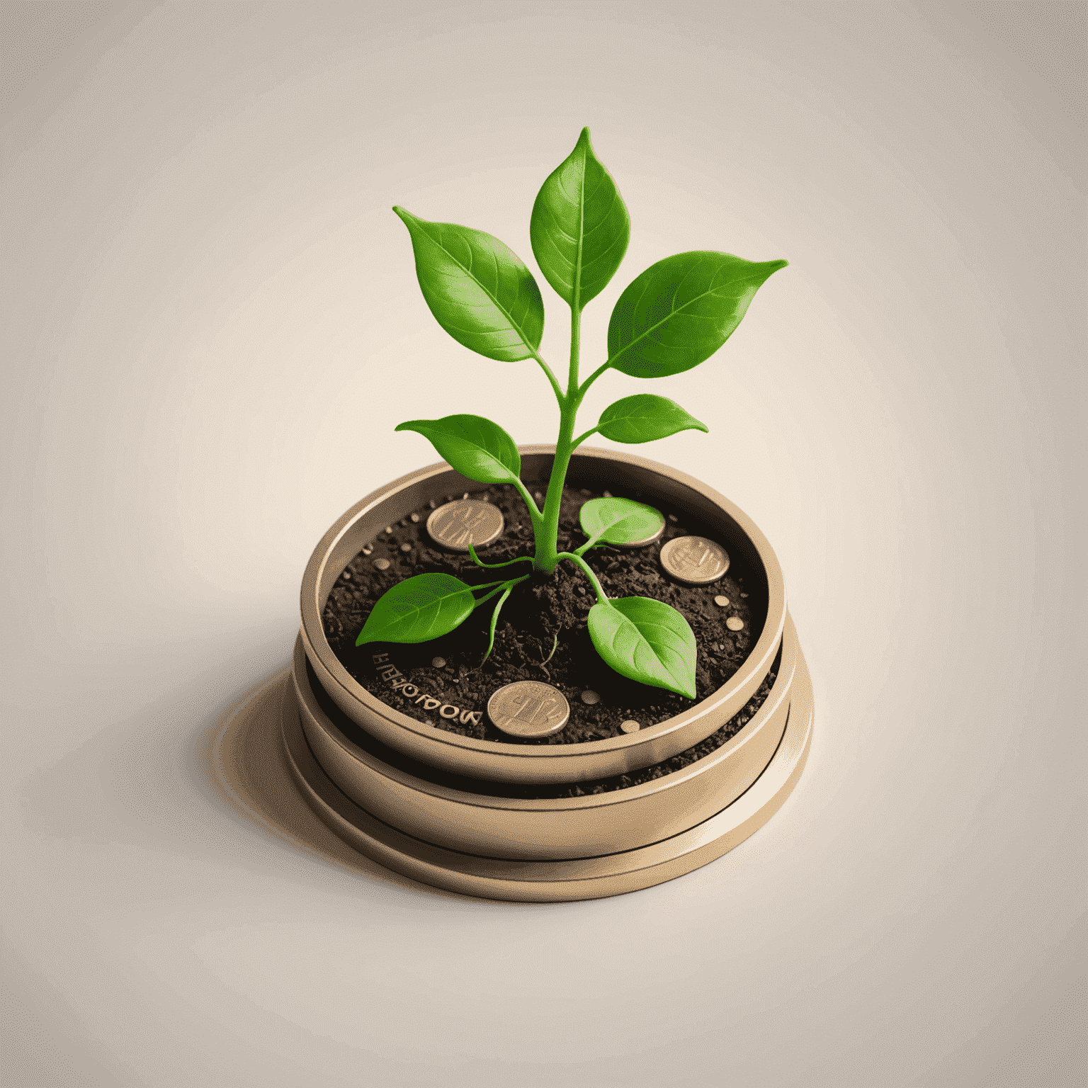 FinGrow logo - A stylized green sprout growing from a coin, symbolizing financial growth and education