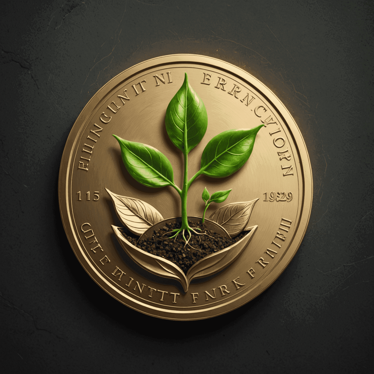 FinGrow logo - A stylized green sprout growing from a coin, symbolizing financial growth and education